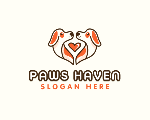 Cute Puppy Heart logo design