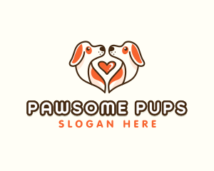 Cute Puppy Heart logo design