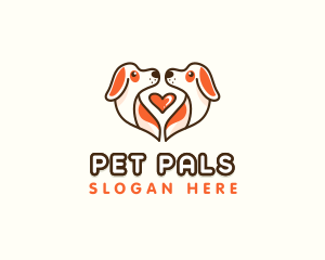 Cute Puppy Heart logo design