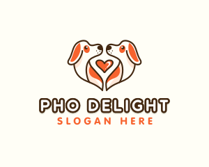 Cute Puppy Heart logo design