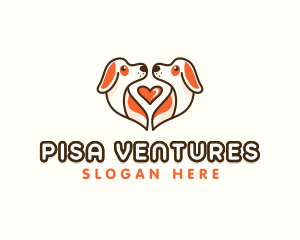 Cute Puppy Heart logo design