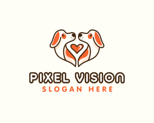 Cute Puppy Heart logo design