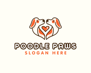 Cute Puppy Heart logo design