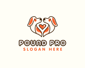 Cute Puppy Heart logo design