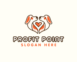 Cute Puppy Heart logo design