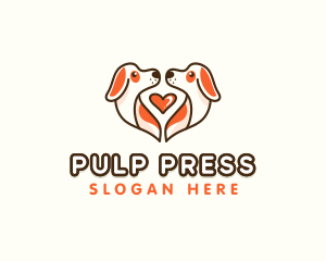 Cute Puppy Heart logo design