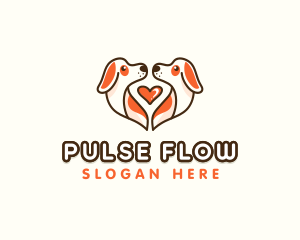 Cute Puppy Heart logo design