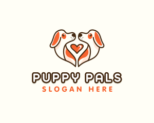 Cute Puppy Heart logo design