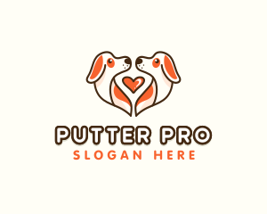 Cute Puppy Heart logo design