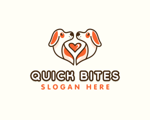 Cute Puppy Heart logo design