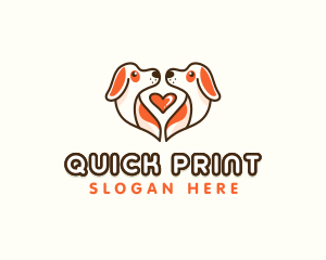 Cute Puppy Heart logo design