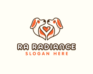 Cute Puppy Heart logo design