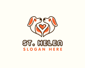 Cute Puppy Heart logo design