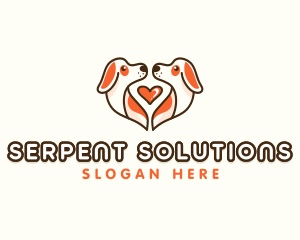 Cute Puppy Heart logo design