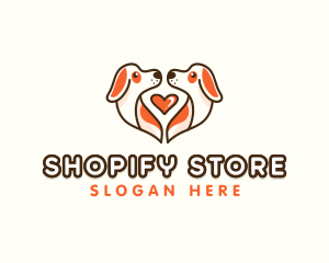 Cute Puppy Heart logo design