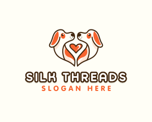 Cute Puppy Heart logo design