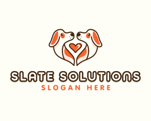 Cute Puppy Heart logo design