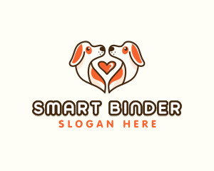 Cute Puppy Heart logo design