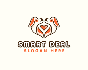 Cute Puppy Heart logo design