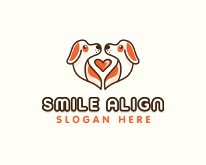 Cute Puppy Heart logo design