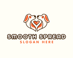 Cute Puppy Heart logo design