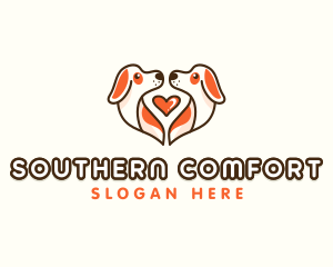 Cute Puppy Heart logo design