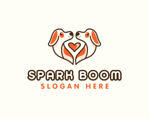 Cute Puppy Heart logo design