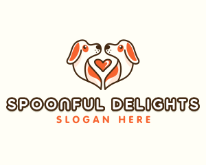 Cute Puppy Heart logo design