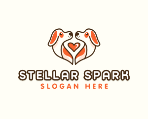 Cute Puppy Heart logo design