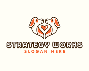 Cute Puppy Heart logo design