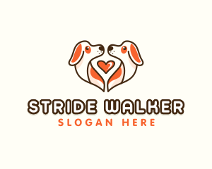 Cute Puppy Heart logo design