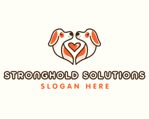 Cute Puppy Heart logo design