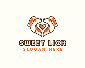 Cute Puppy Heart logo design