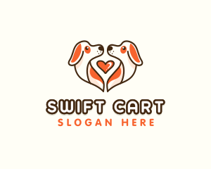 Cute Puppy Heart logo design