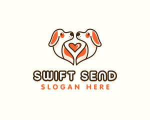 Cute Puppy Heart logo design