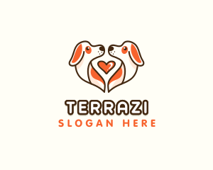 Cute Puppy Heart logo design