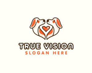 Cute Puppy Heart logo design