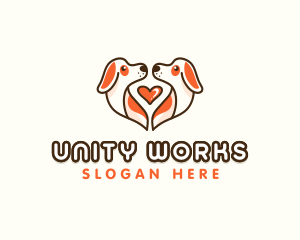 Cute Puppy Heart logo design