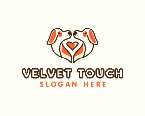 Cute Puppy Heart logo design