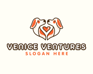 Cute Puppy Heart logo design