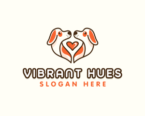 Cute Puppy Heart logo design