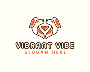 Cute Puppy Heart logo design