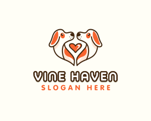 Cute Puppy Heart logo design