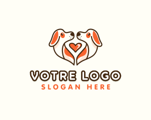 Cute Puppy Heart logo design
