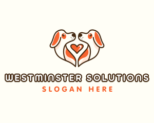 Cute Puppy Heart logo design