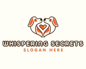 Cute Puppy Heart logo design