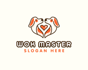 Cute Puppy Heart logo design