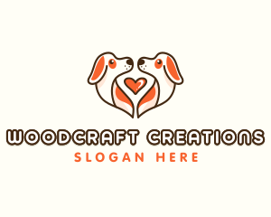 Cute Puppy Heart logo design