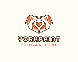 Cute Puppy Heart logo design