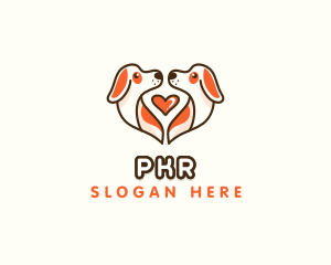 Cute Puppy Heart logo design